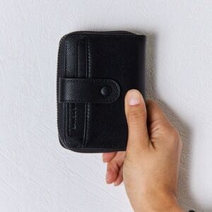 David Jones PU Leather Mini Wallet, in Black